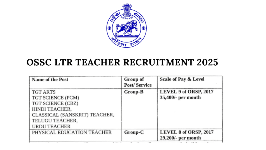 OSSC LTR Teacher apply online